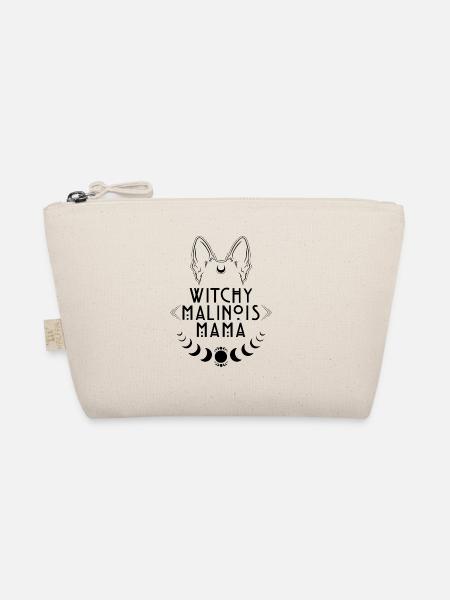 Witchy Malinois Mama Hunde Hexe Hexen - Bio-Täschchen - Natur - Vorne