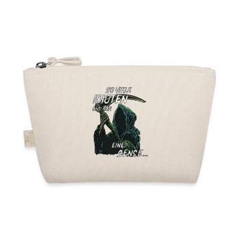 schwarzer Humor, witziges Sensenmann, Geschenk - Bio-Täschchen - Natur - Vorne