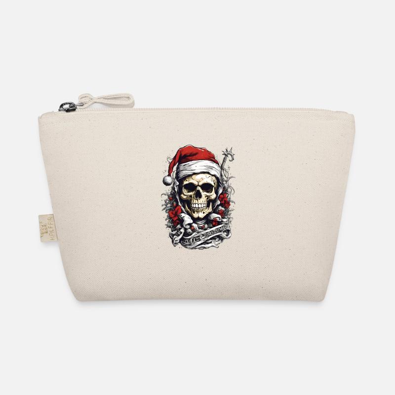 Crâne dans la tenue de Noël Design de Noël Trousse biologique