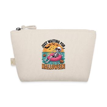 Waiting for Halloween Summer Skeleton in Pool - Organic Pouch - nature - Front