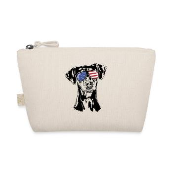 GERMAN PINSCHER America Flag Dogs Wilsigns - Organic Pouch - nature - Front