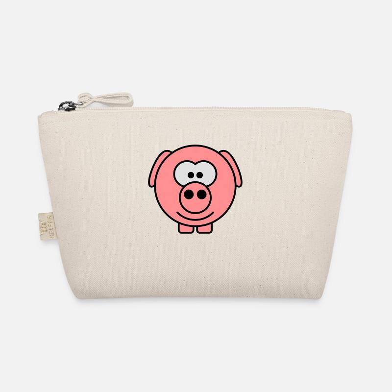 Cute cartoon comic pig peeps friendly Organic Pouch