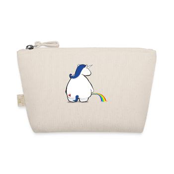Regenbogen pinkelndes Einhorn - Bio-Täschchen - Natur - Vorne