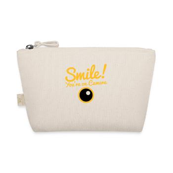 smile! you're on camera with a camera lens - Organic Pouch - nature - Front