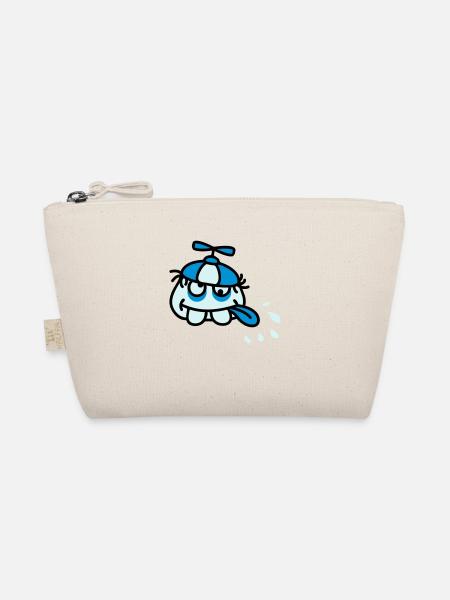 Funny Crazy Stupid Face - Organic Pouch - nature - Front
