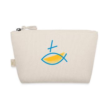 Altkatholischer Logo Fisch Blau/Gelb - Bio-Täschchen - Natur - Vorne