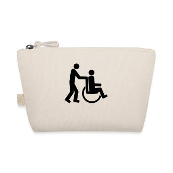 2 amis équipe couple pousser handicap fauteuil roulant - Trousse biologique - nature - Devant