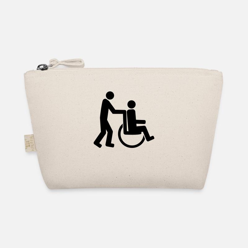 2 freunde team paar schieben behinderung rollstuhl Bio-Täschchen