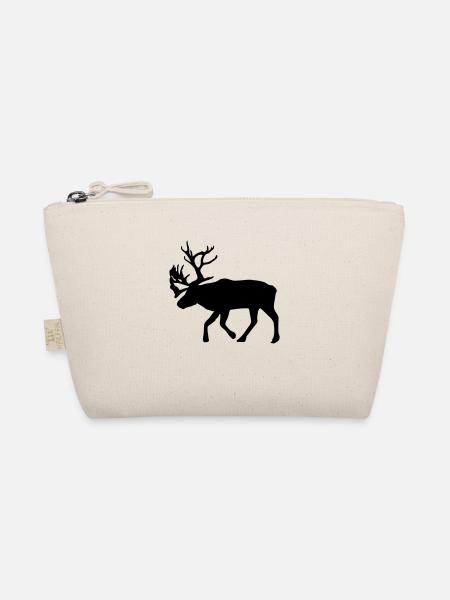 caribou - reindeer - christmas - xmas - Organic Pouch - nature - Front