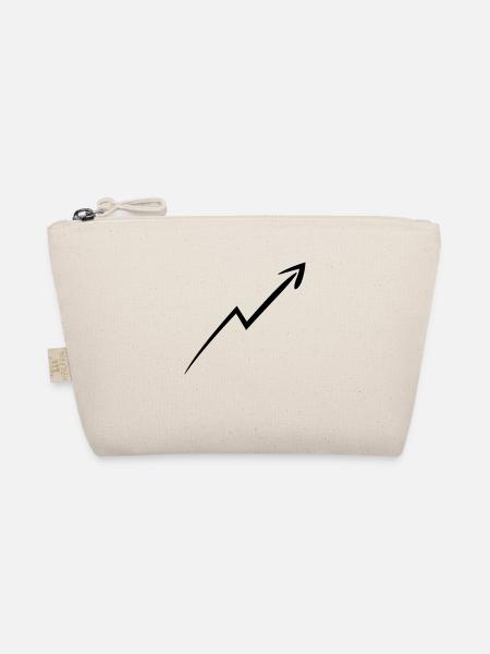 arrow dash line to top earnings ascending - Organic Pouch - nature - Front