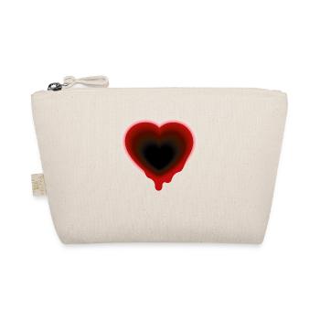 Smiley Heart black and red - Organic Pouch - nature - Front