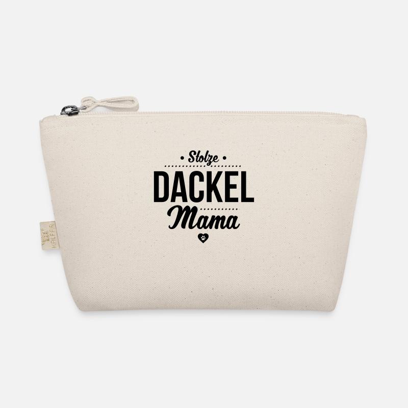 Stolze Dackel Mama Herz - Dackel Fanartikel - Bio-Täschchen - Natur