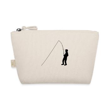 angler sport silhouette clipart hobby fishing fish - Organic Pouch - nature - Front