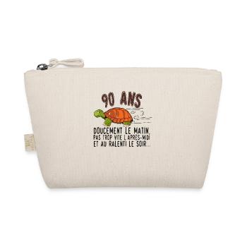 90 ans tortue anniversaire doucement vite ralenti - Trousse biologique - nature - Devant