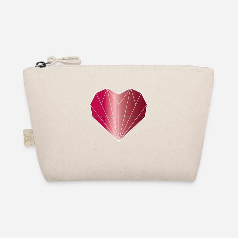 Heart Diamond Ruby Red Organic Pouch