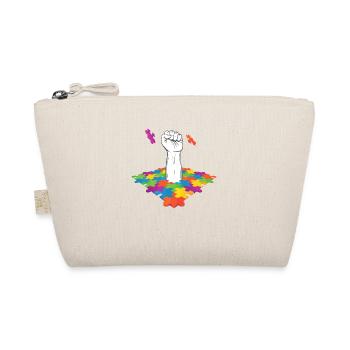 Autism Fight Is My Fight Puzzle Fist - Organic Pouch - nature - Front