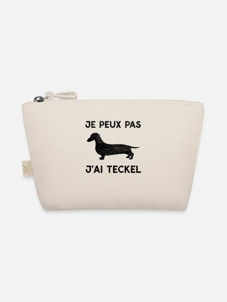 Je peux pas j'ai teckel - Vintage - Trousse biologique - nature