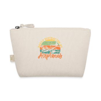 Easily Distracted By Airplanes Airplane Pilot - Organic Pouch - nature - Front