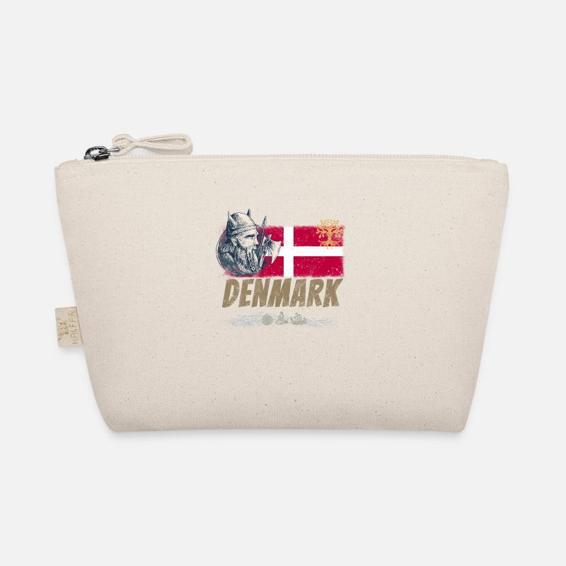 Denmark Vintage Flag Viking and Ship Souveni Organic Pouch