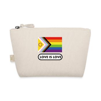 Pride Intersex Inclusive Flagge Liebe ist Liebe - Bio-Täschchen - Natur - Vorne