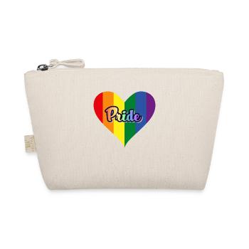 LGBT Herz Flagge Pride in Regenbogen Farben - Bio-Täschchen - Natur - Vorne