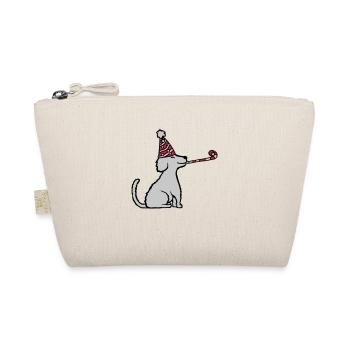 Birthday child sitting good dog - Organic Pouch - nature - Front