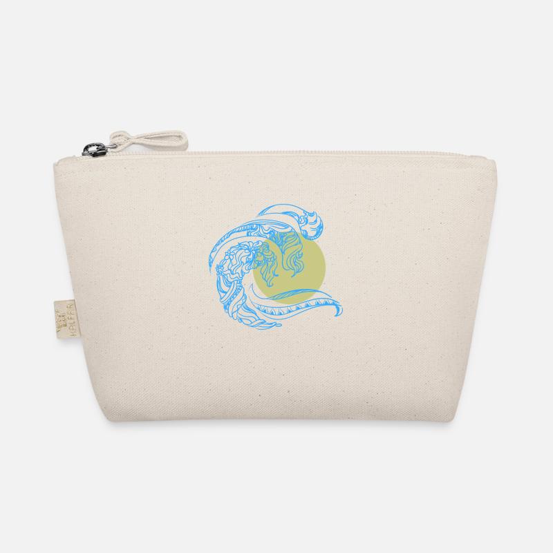 Minimal Design Mandala Wave Sun Trendy Summer Organic Pouch
