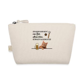 Katzen und Bier alles was ein Mann braucht Liebe - Bio-Täschchen - Natur - Vorne
