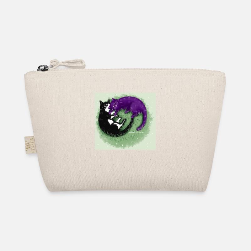 Ying Yang Katzen - Bio-Täschchen - Natur