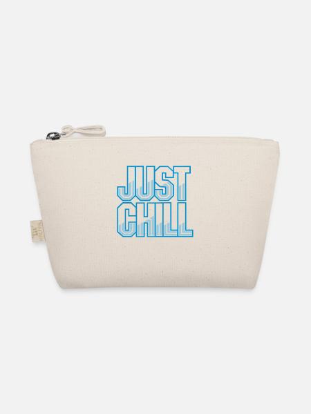 Just Chill Text Logo - Bio-Täschchen - Natur - Vorne