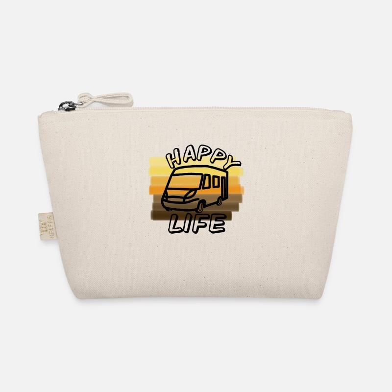 Camping Wohnmobil Caravan Camper Urlaub Happy Life - Bio-Täschchen - Natur