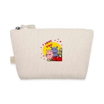 mother's day valentinstabe heart hippo hippo love - Organic Pouch - nature - Front