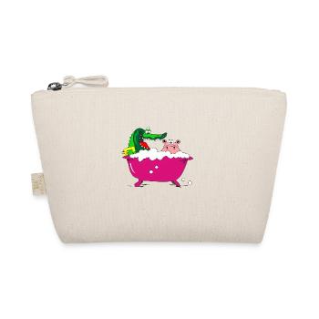 hippo bathtub crocodile kids kids gift - Organic Pouch - nature - Front