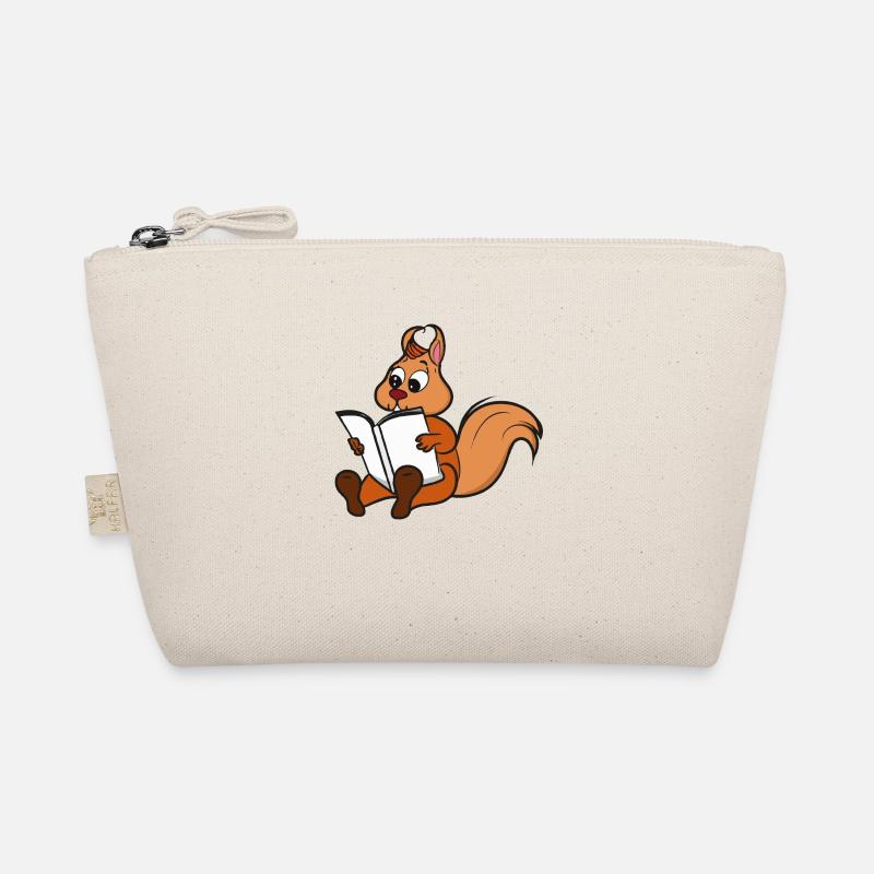 Eichhörnchen liest Buch Geschenkidee Bio-Täschchen