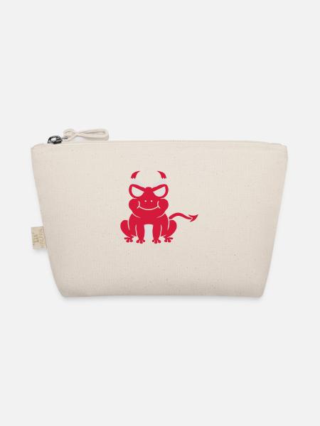 Demon Devil Horns Frog - Organic Pouch - nature - Front