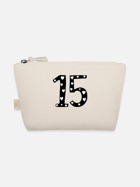 15 birthday with heart - Organic Pouch - nature - Front