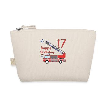 Camion de pompiers Joyeux anniversaire 17 - Trousse biologique - nature - Devant