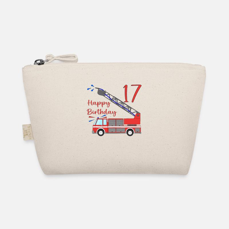 Fire engine Happy Birthday 17 Organic Pouch
