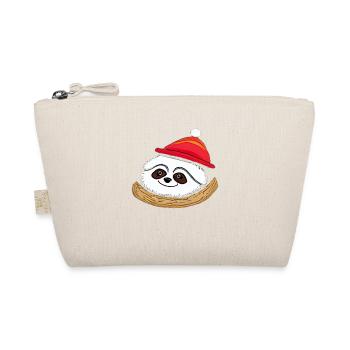 Faultier Weihnachten süß lustig Faultiere Tier 10 - Bio-Täschchen - Natur - Vorne