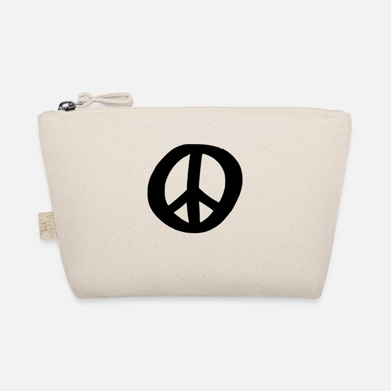 Peace Sign Drawing Peace Sketch black Organic Pouch