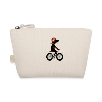 chien qui sourit en vélo - Trousse biologique - nature - Devant
