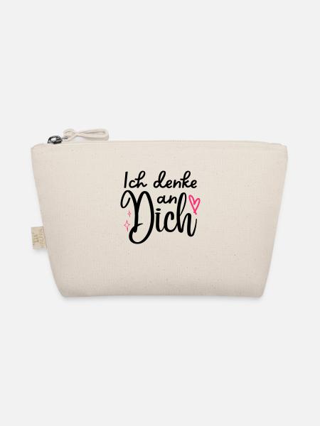 "Ich denke an Dich" Motiv,Valentinstagsgeschenk - Bio-Täschchen - Natur