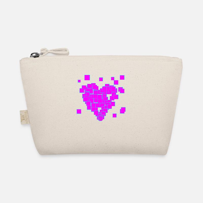 Pink pixel heart Organic Pouch