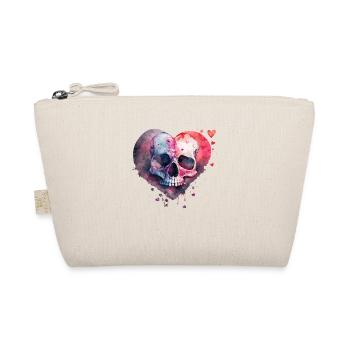 Skull Art Design Watercolor - Organic Pouch - nature - Front