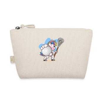 Lacrosse Sport Sportart Einhorn I Geschenk - Bio-Täschchen - Natur - Vorne