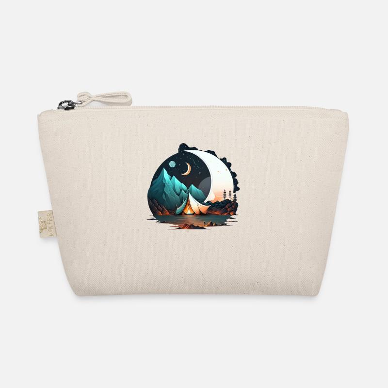 Tent in the moonlight, mountains, camping Organic Pouch