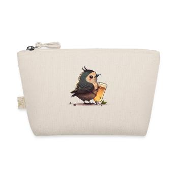 Cute bird enjoying his glass of beer - Organic Pouch - nature - Front