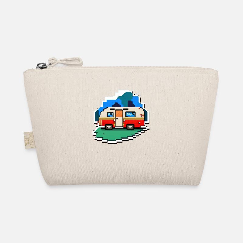 pixel vintage camper - Bio-Täschchen - Natur