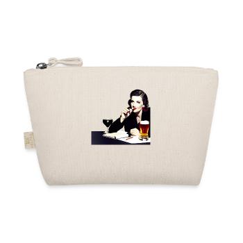 Frau mit Zigarette und Bier - Bio-Täschchen - Natur - Vorne