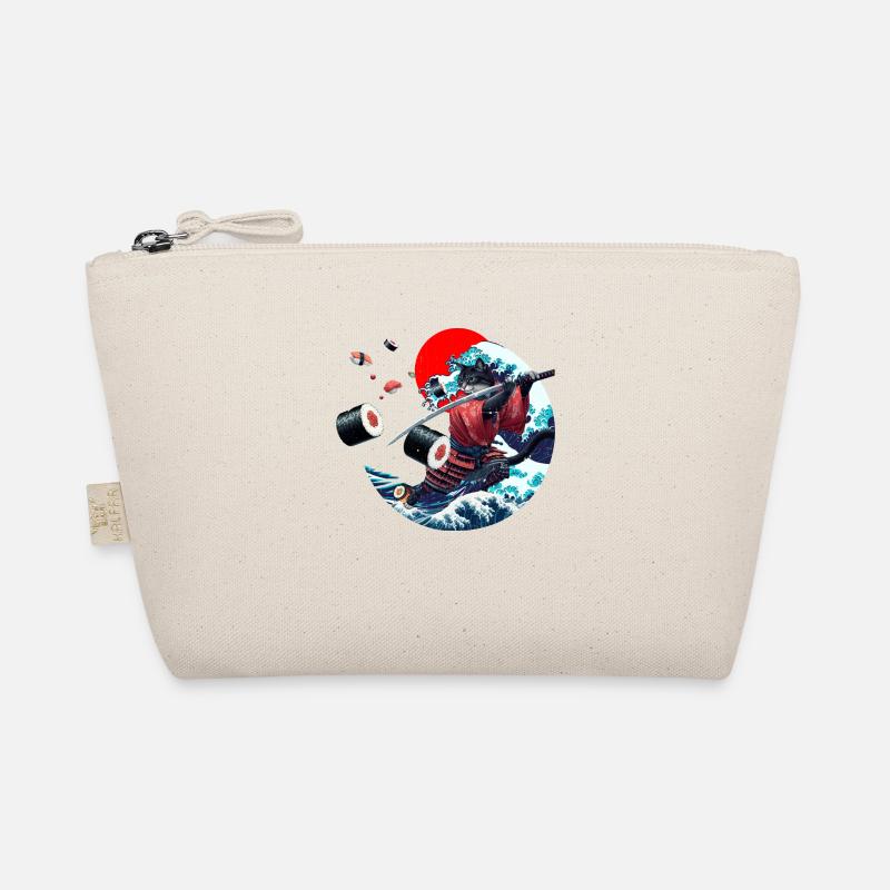 Japanese samurai cat sush - Organic Pouch - nature